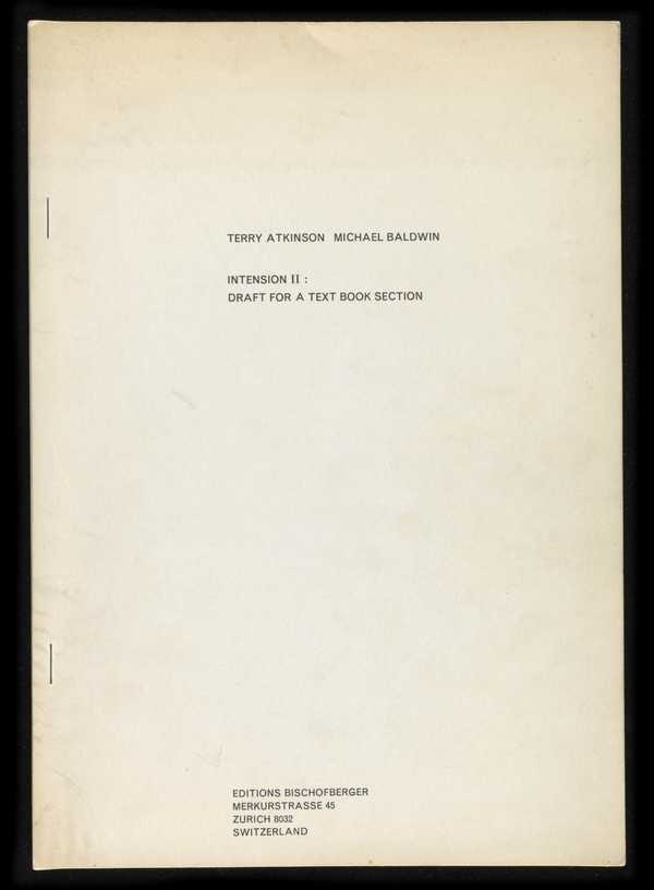 Intention II: Draft for a Text Book Section