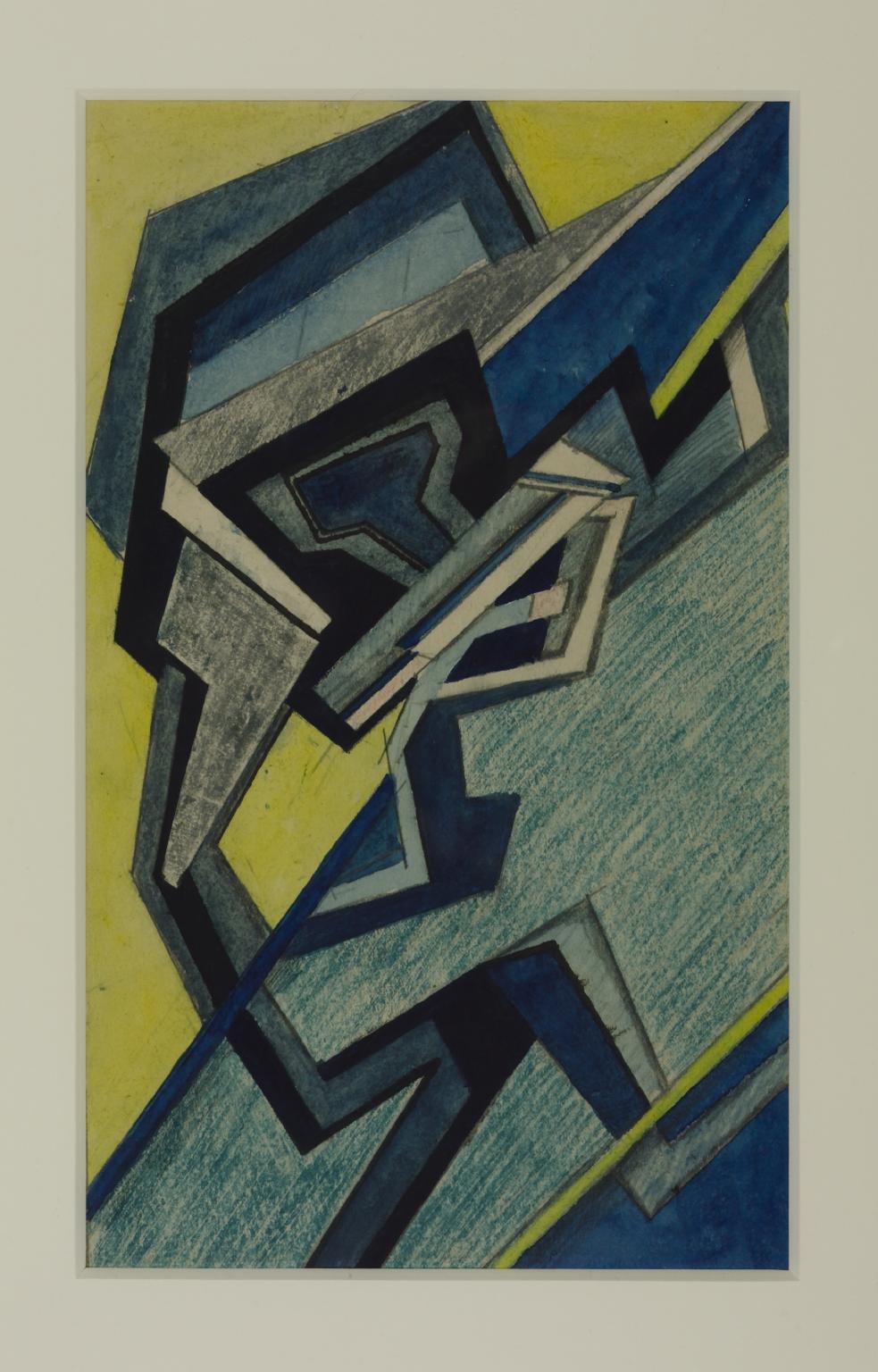 Abstract Composition in Blue and Yellow