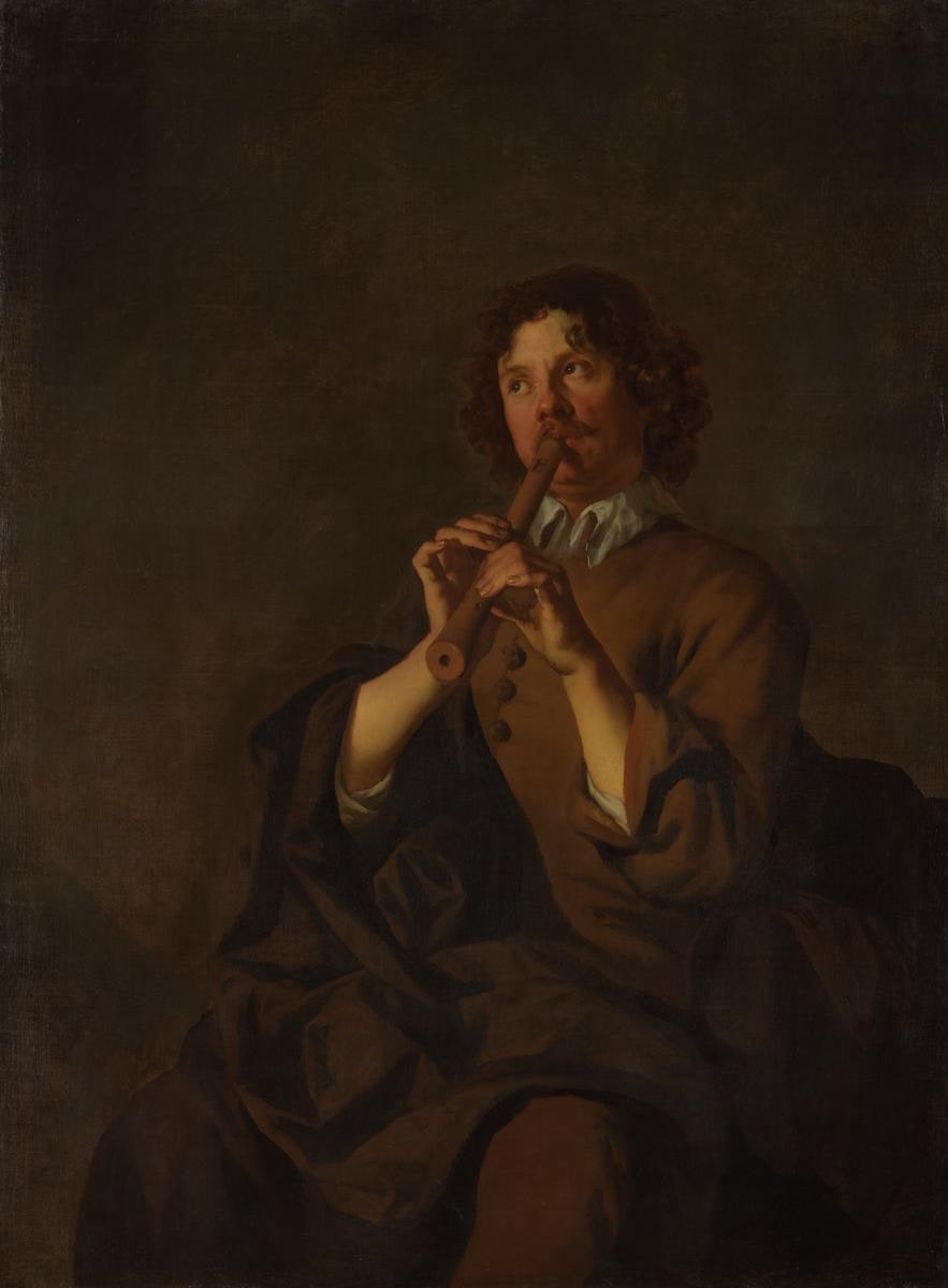 Man Playing a Pipe