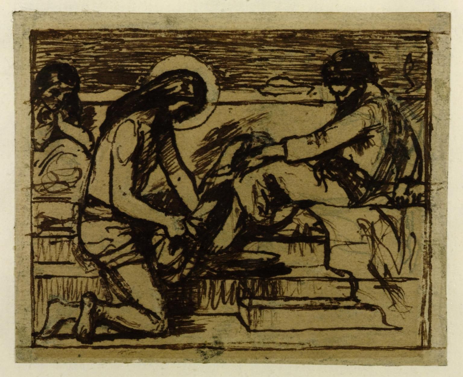 Sketch for ‘Jesus Washing Peter’s Feet’