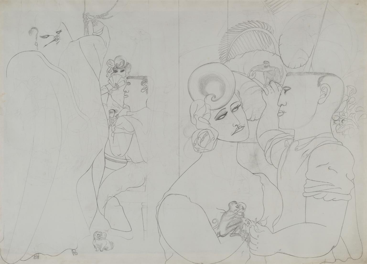 Coffee Stall. Verso: Scenes with Figures