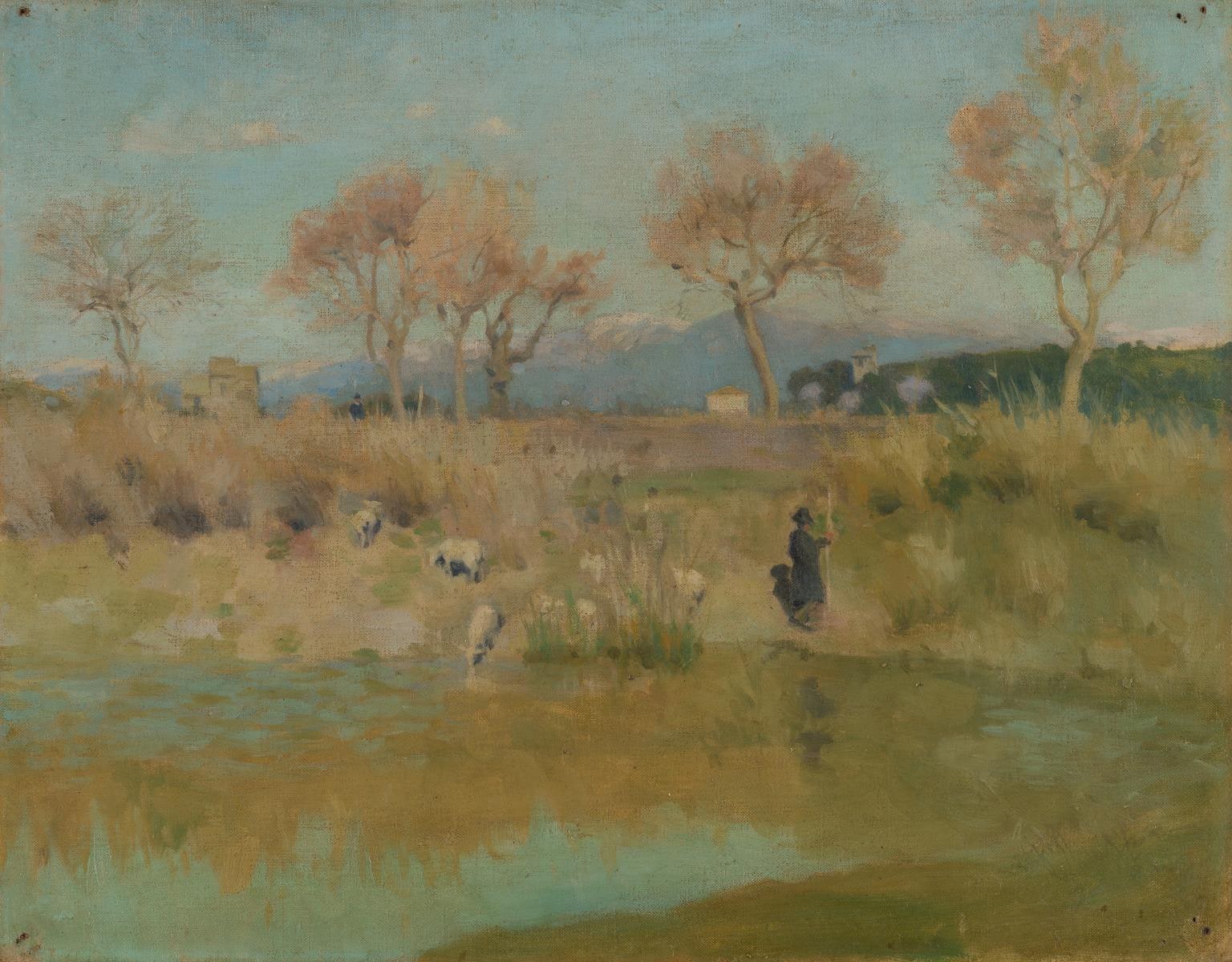 Landscape with Shepherd, near Villa Madama, Rome
