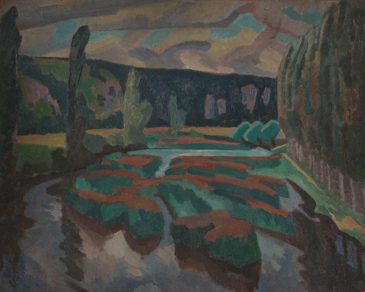 River with Poplars