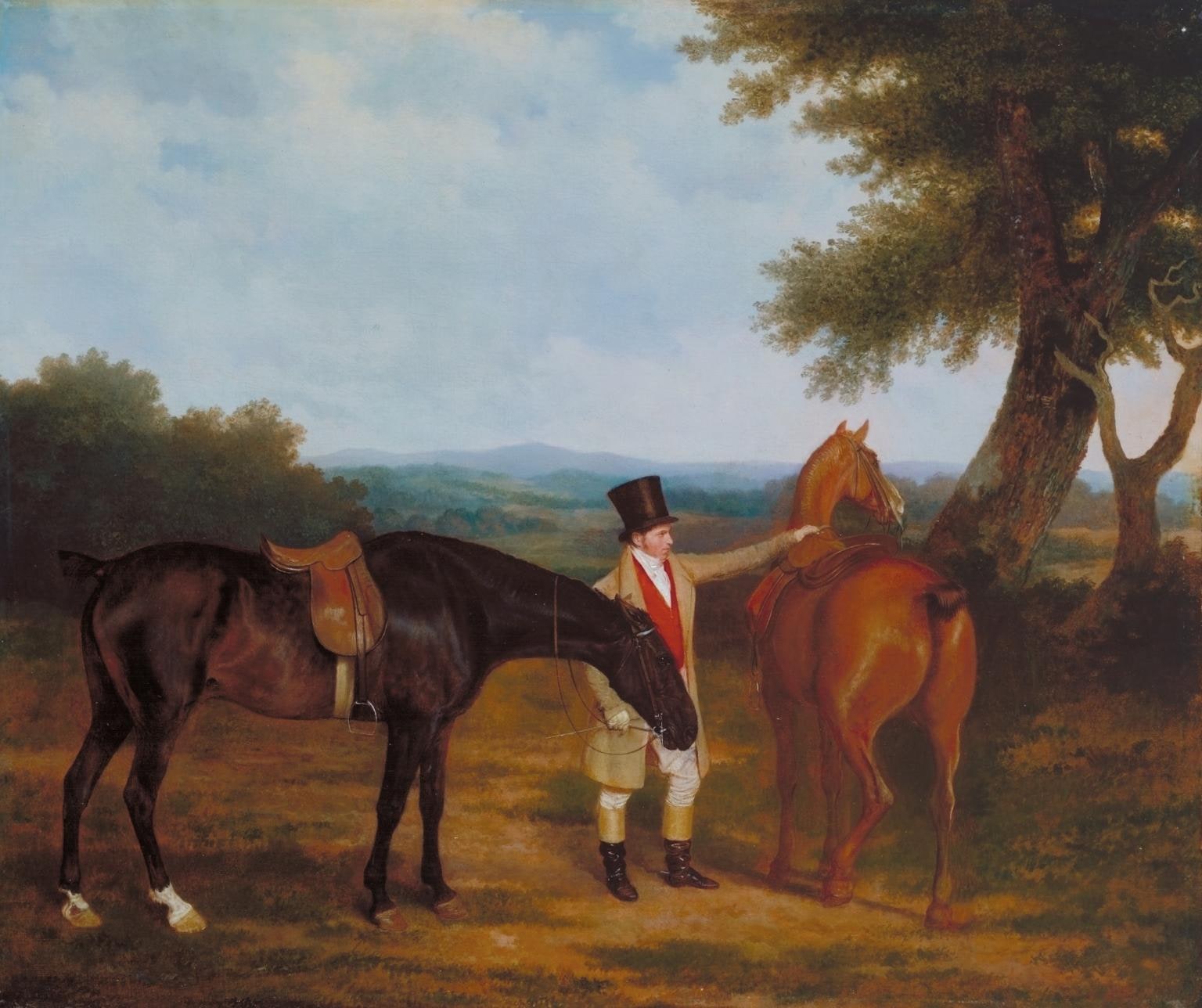 Two Hunters with a Groom