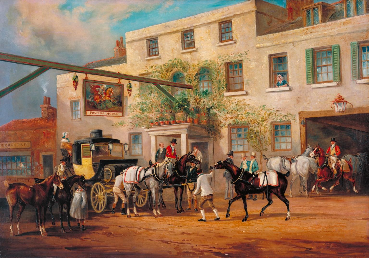 Changing Horses to a Post-Chaise outside the ‘George’ Posting-house