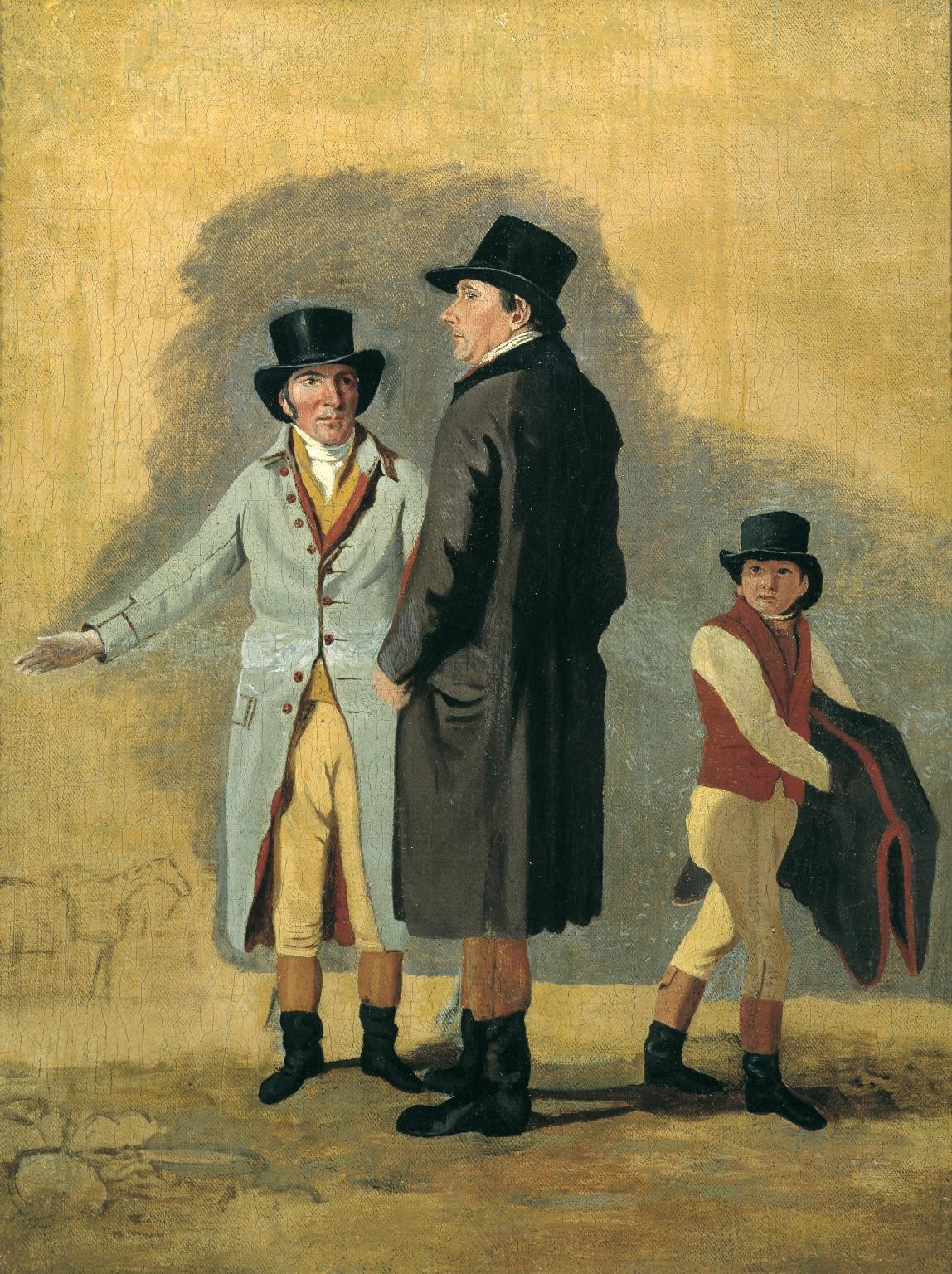 Sir Charles Bunbury with Cox, his Trainer, and a Stable-Lad: A Study for ‘Surprise and Eleanor’