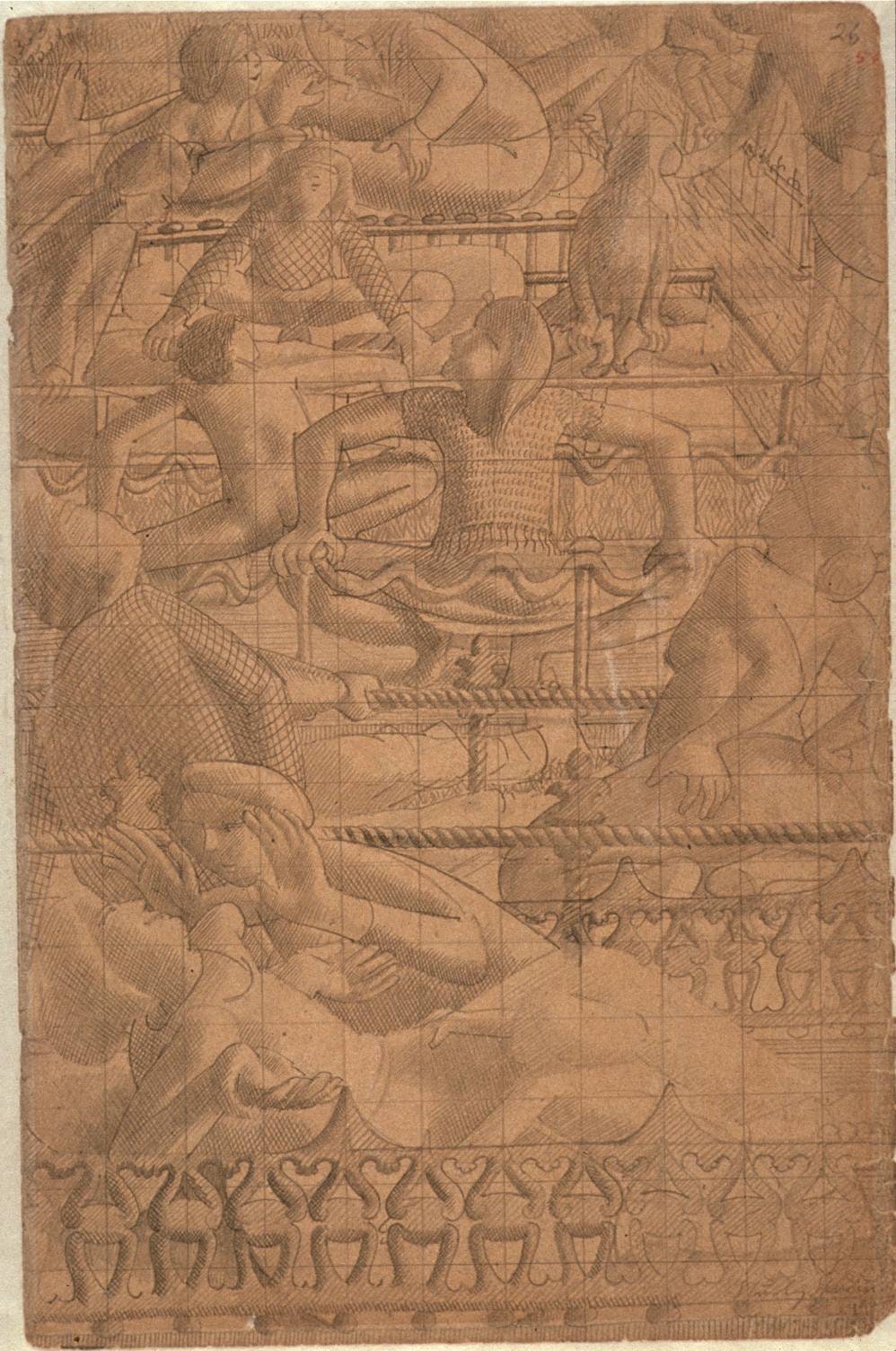 Drawing for Left Panel of ‘Resurrection: Reunion’