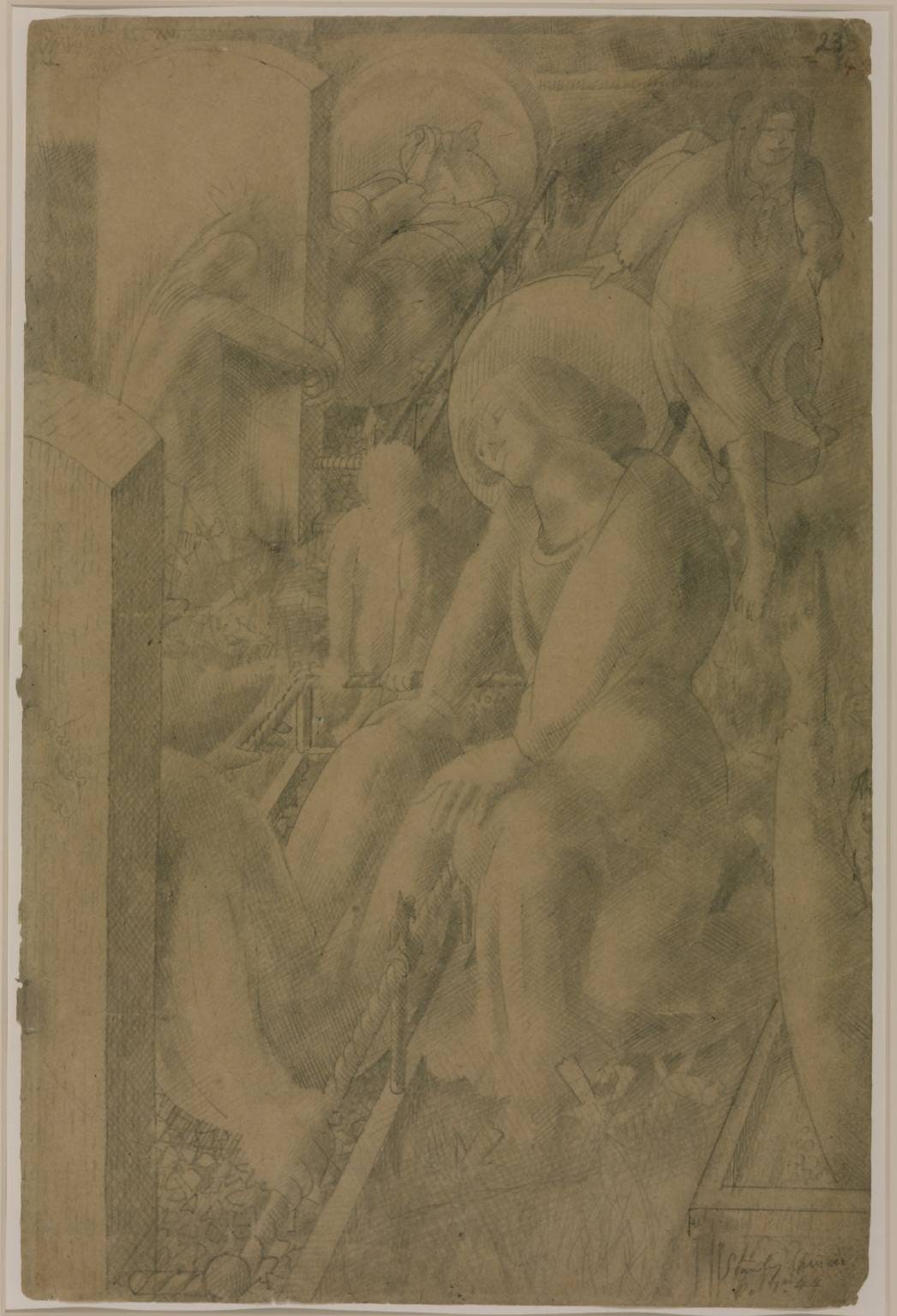 Drawing for Right Panel of ‘Resurrection: Tidying’