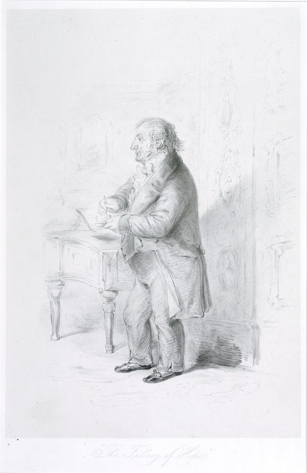 Portrait of J.M.W. Turner (‘The Fallacy of Hope’), engraved by J. Hogarth