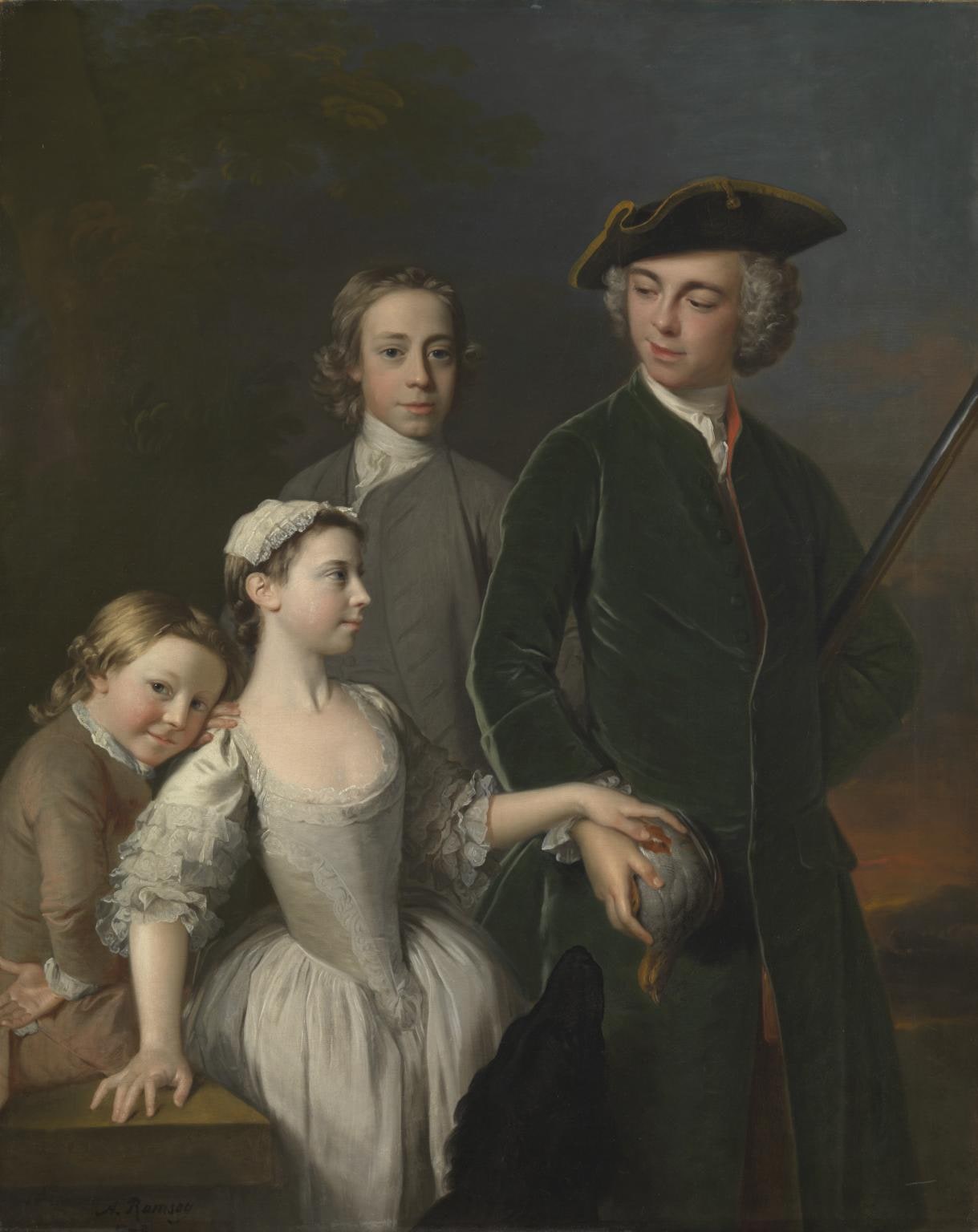 Thomas, 2nd Baron Mansel of Margam with his Blackwood Half-Brothers and Sister