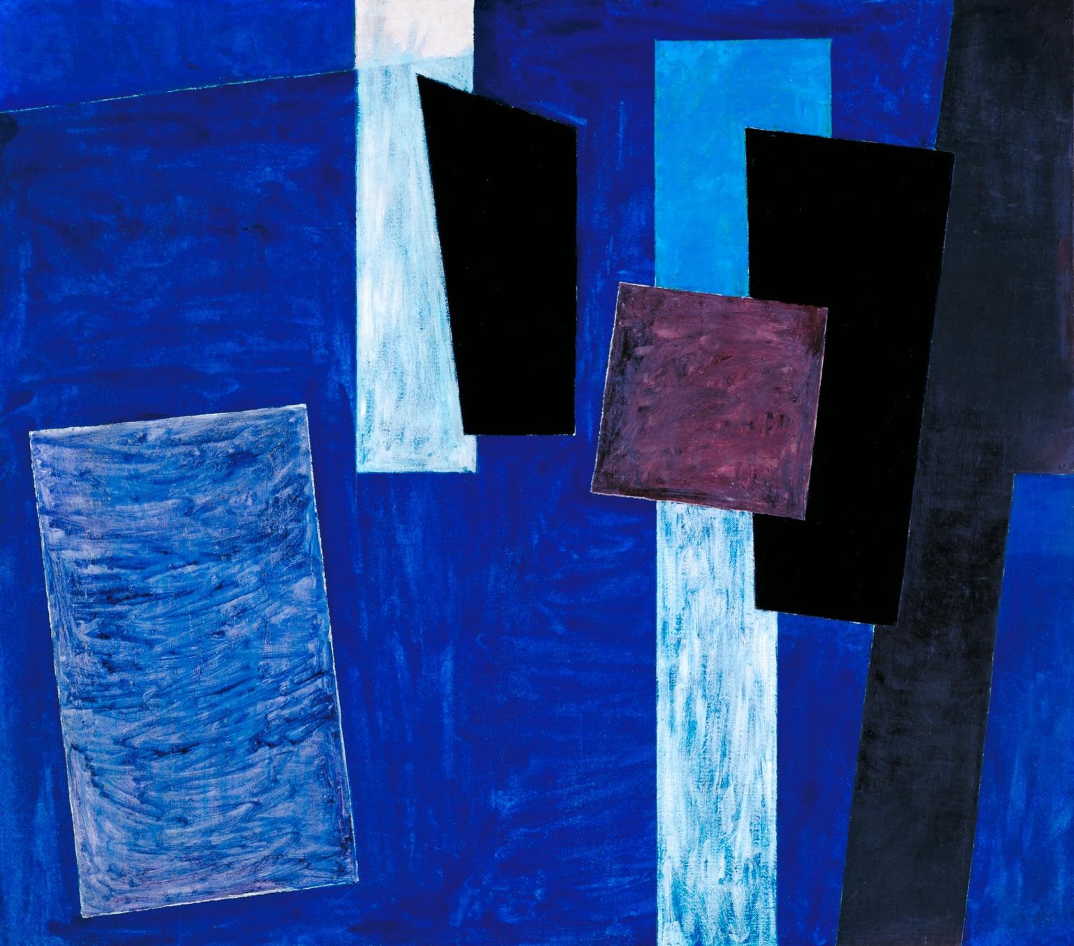 Composition, Blue, Black and Brown