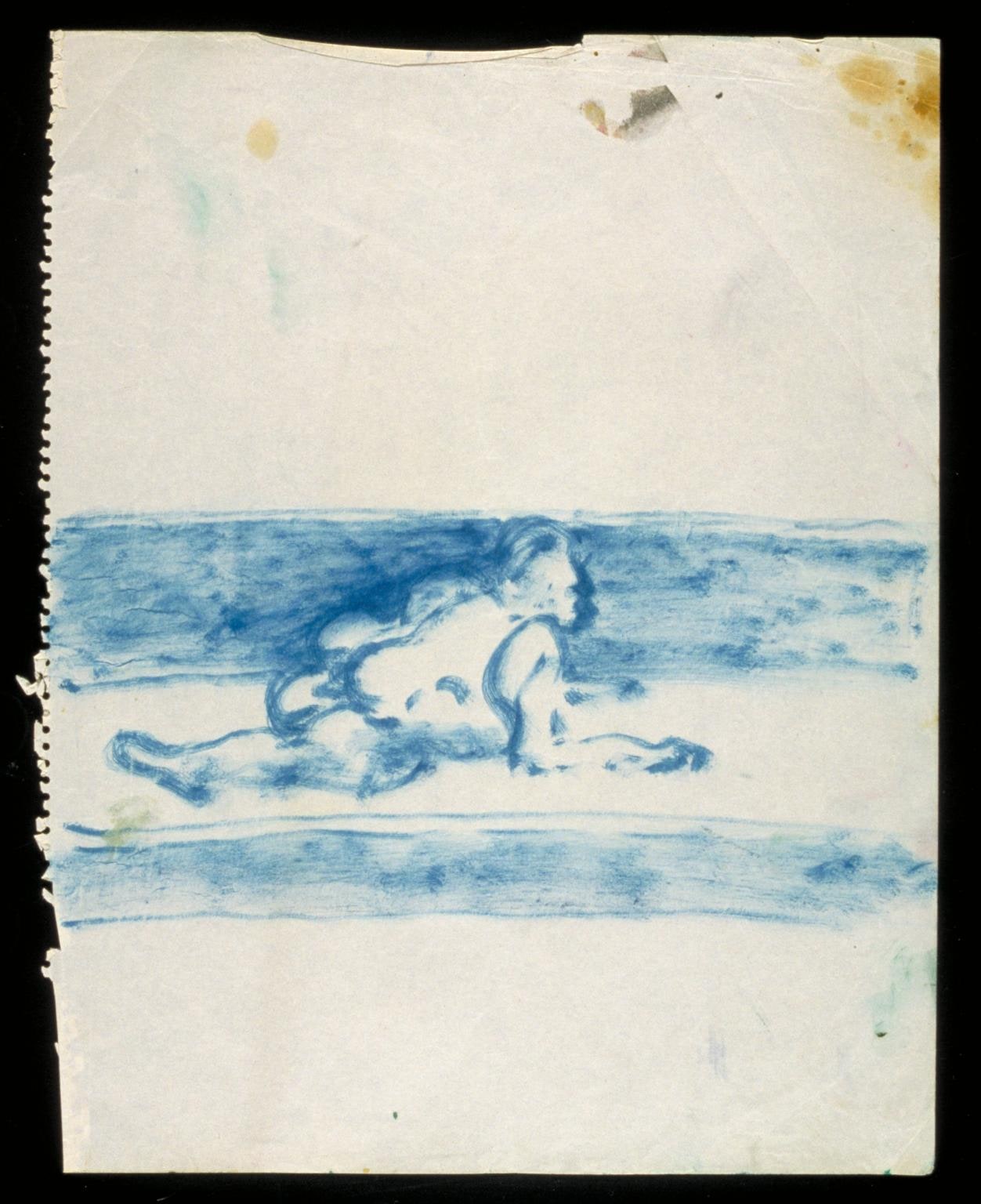 Blue Crawling Figure, No. 1