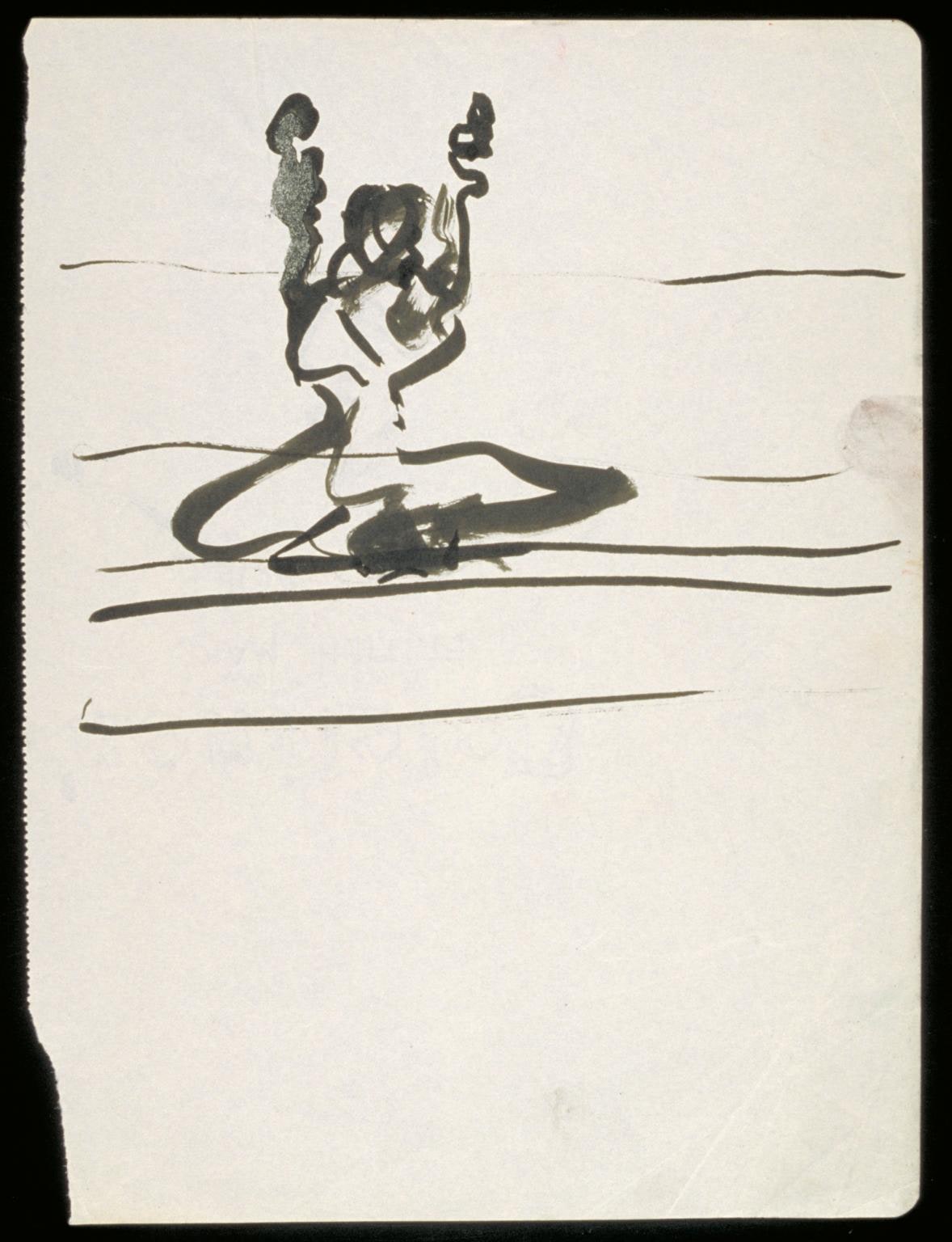 Cross-legged Figure with Arms Raised, No. 2