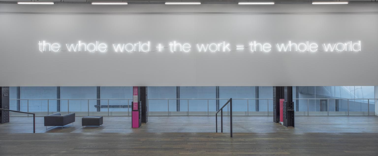Work No. 232: the whole world + the work = the whole world
