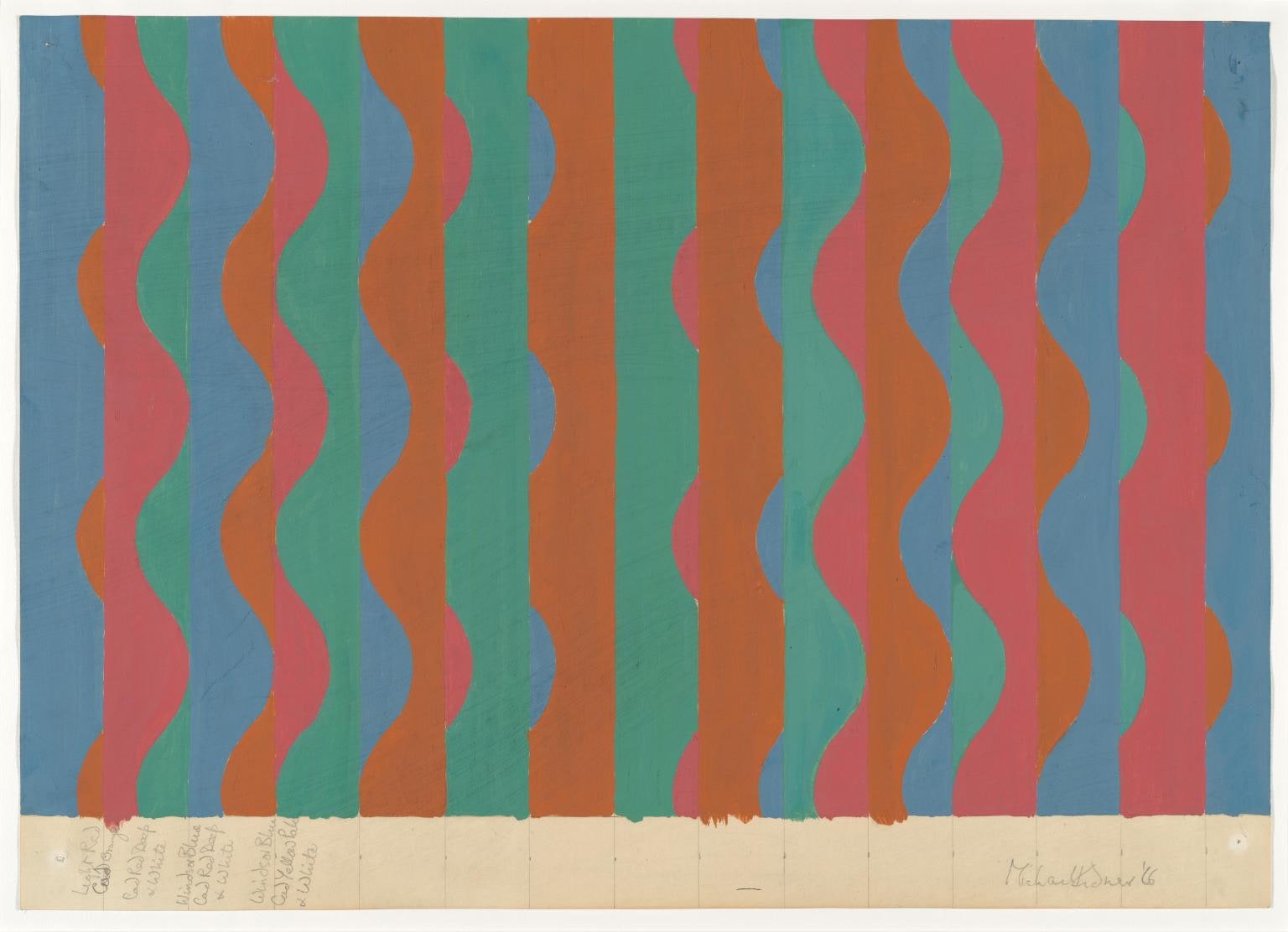 Wavy Stripe: Green, Blue, Orange, Red