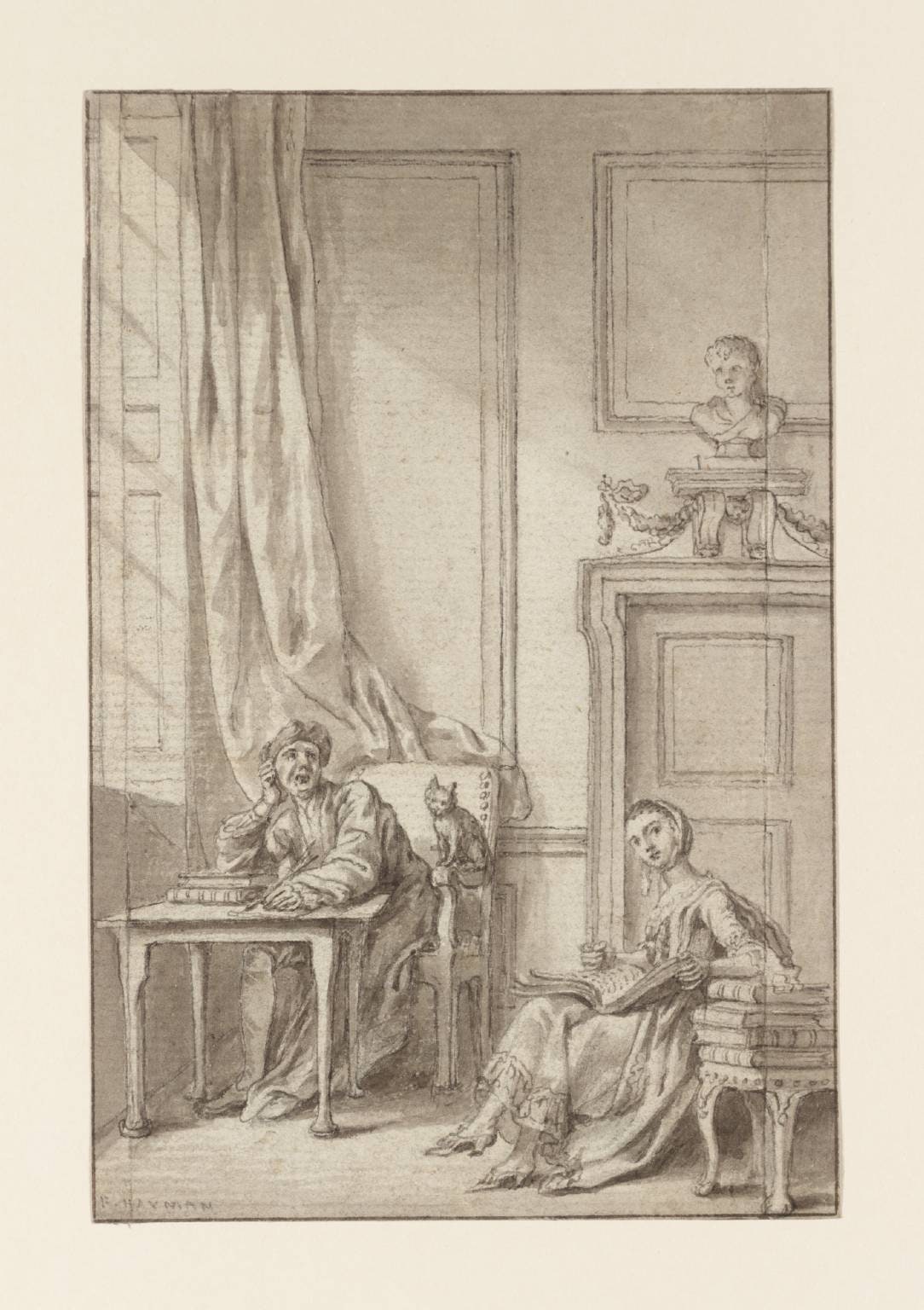 The Author and his Reader; a Frontispiece to ‘The Tatler’