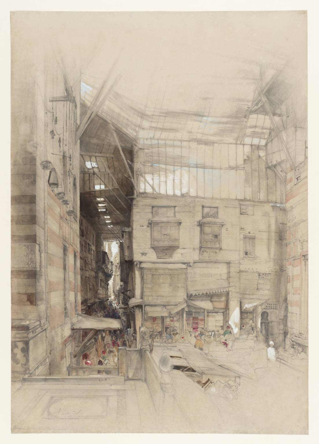 The Bazaar of the Ghûriyah from the Steps of the Mosque of El-Ghûri, Cairo