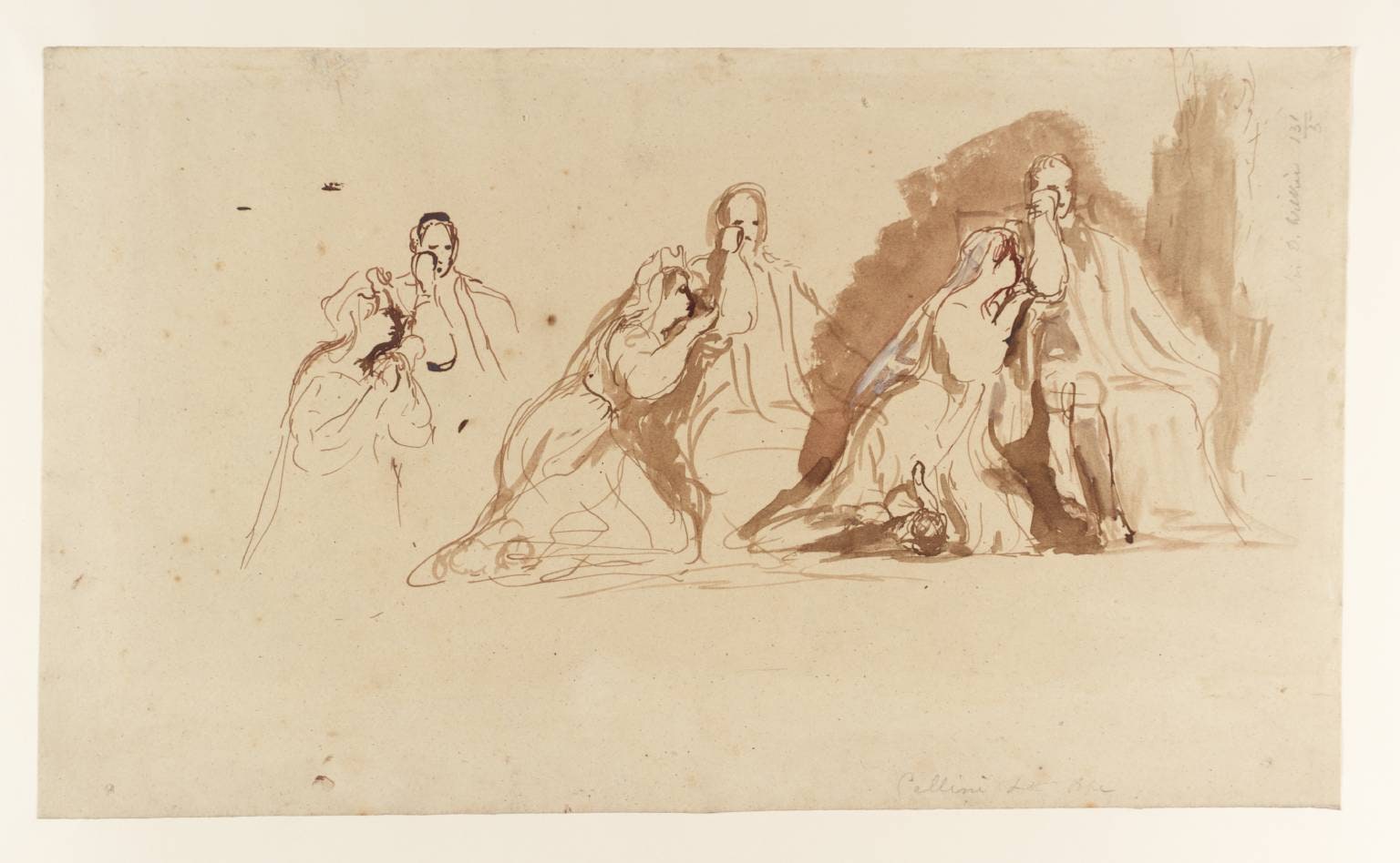 Three Studies for a Picture. Verso: Sketch