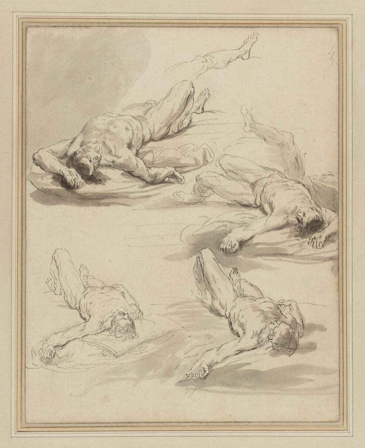 Studies of a Recumbent Male Figure, Said to Be for a Picture of the Deluge