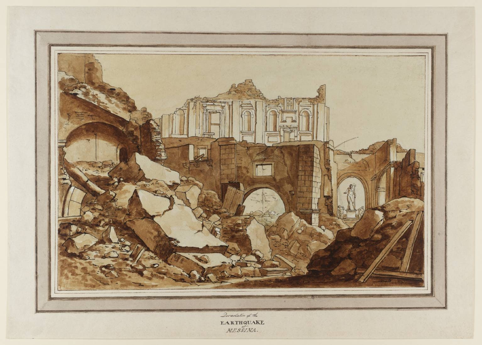 The Devastation of the Earthquake at Messina, Sicily: The Palazzata