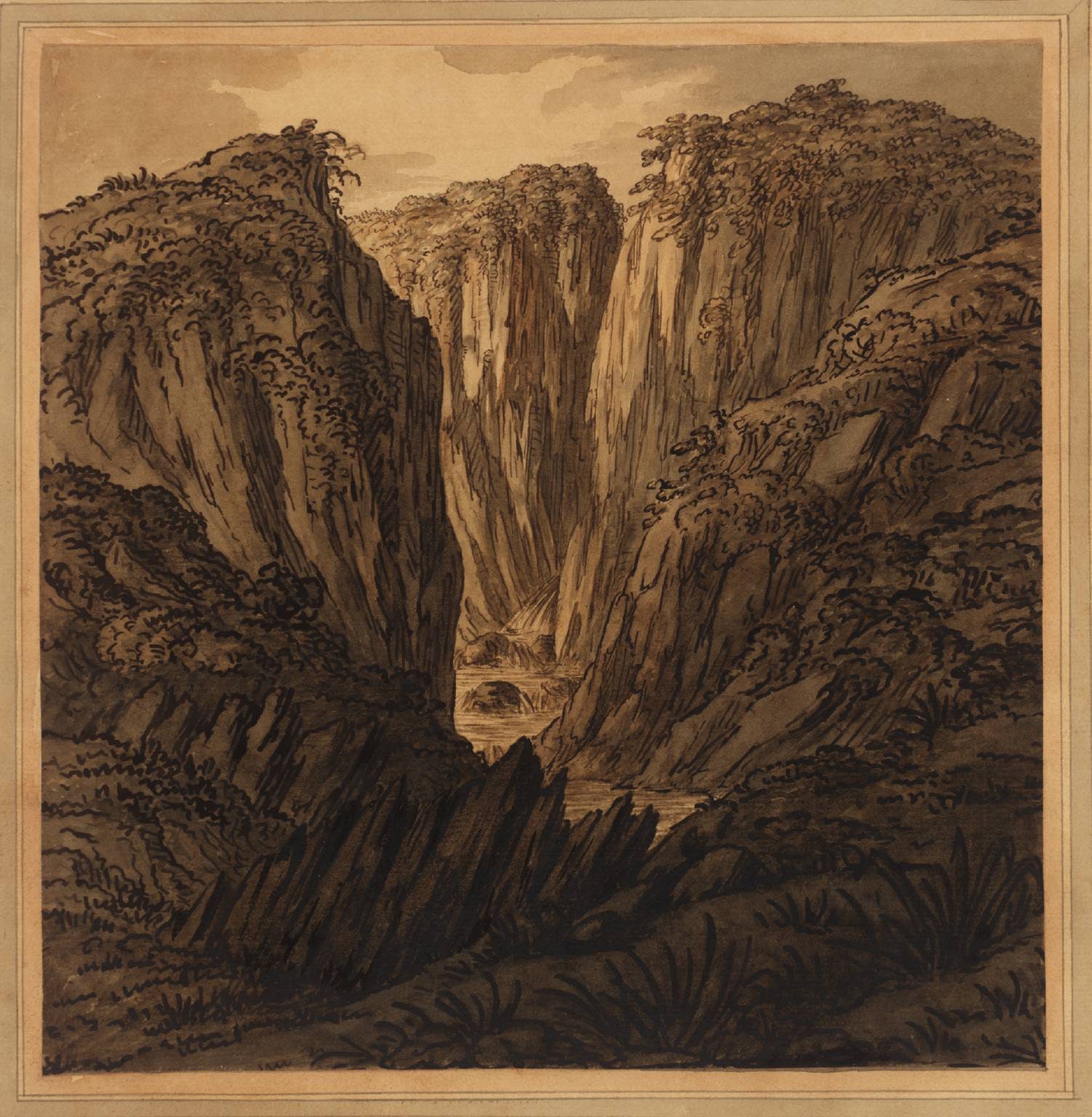 A Mountain Gorge with a River