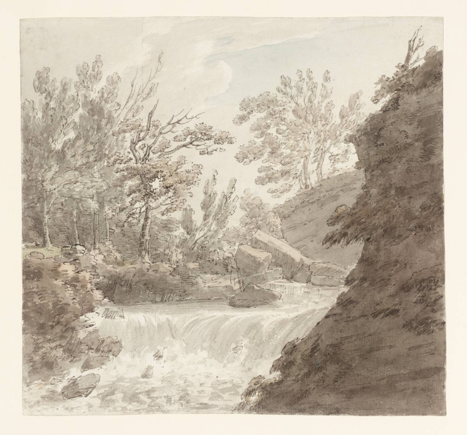 A Torrent between Rocks and Trees