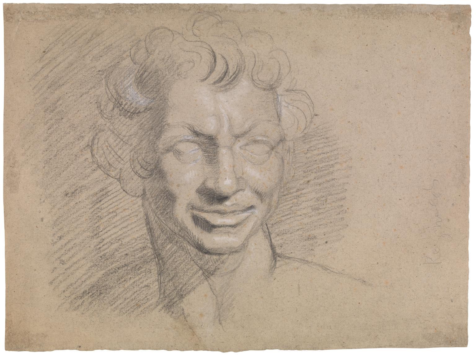 Self-Portrait as a Faun. Verso: Head of a Woman Three-Quarters to Left