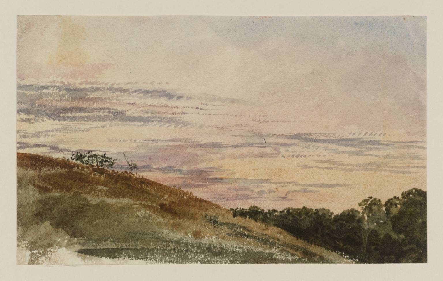 Hillside and Sunset Sky