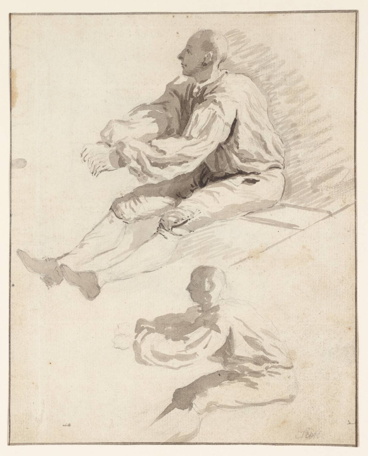 Study of an Oarsman. Verso: Detailed Study on a Larger Scale