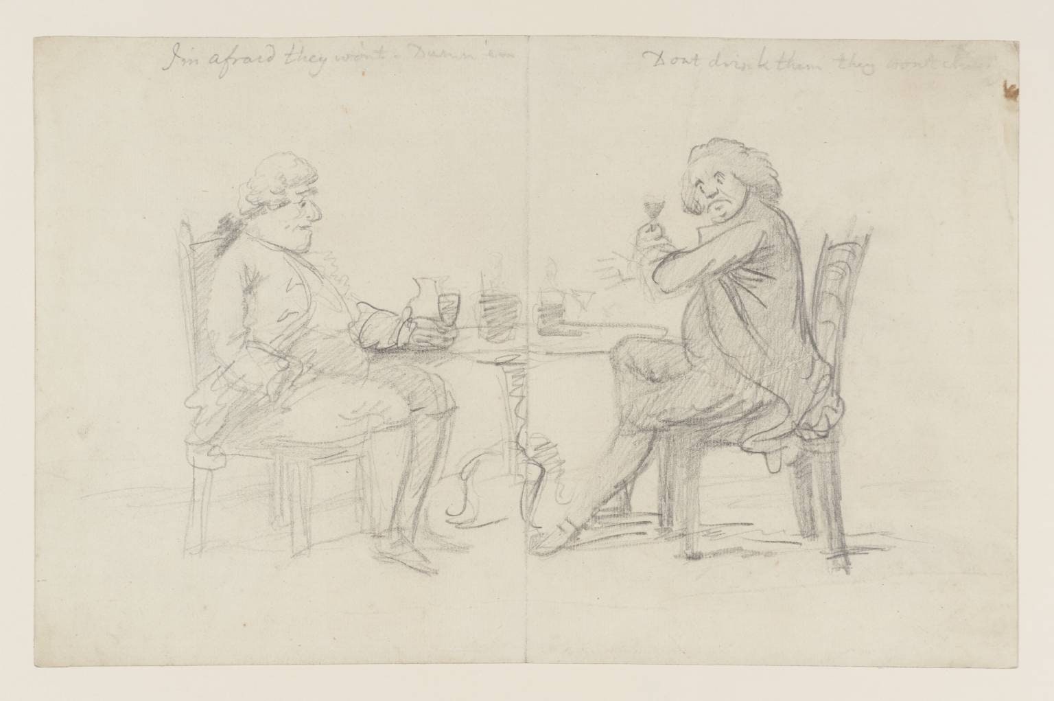 Two Men Drinking at a Table