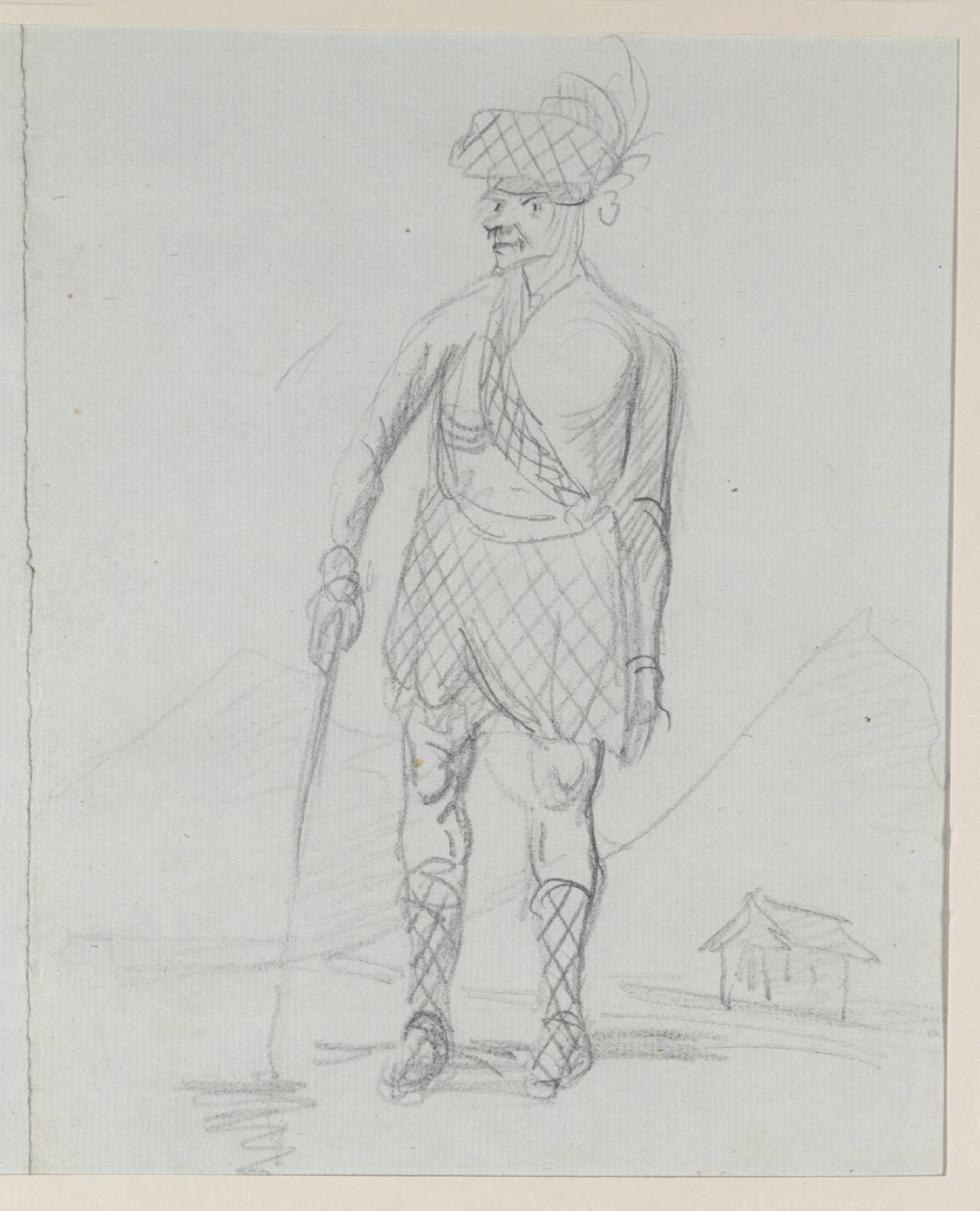Caricature of a Scotsman. Verso: Similar Sketches
