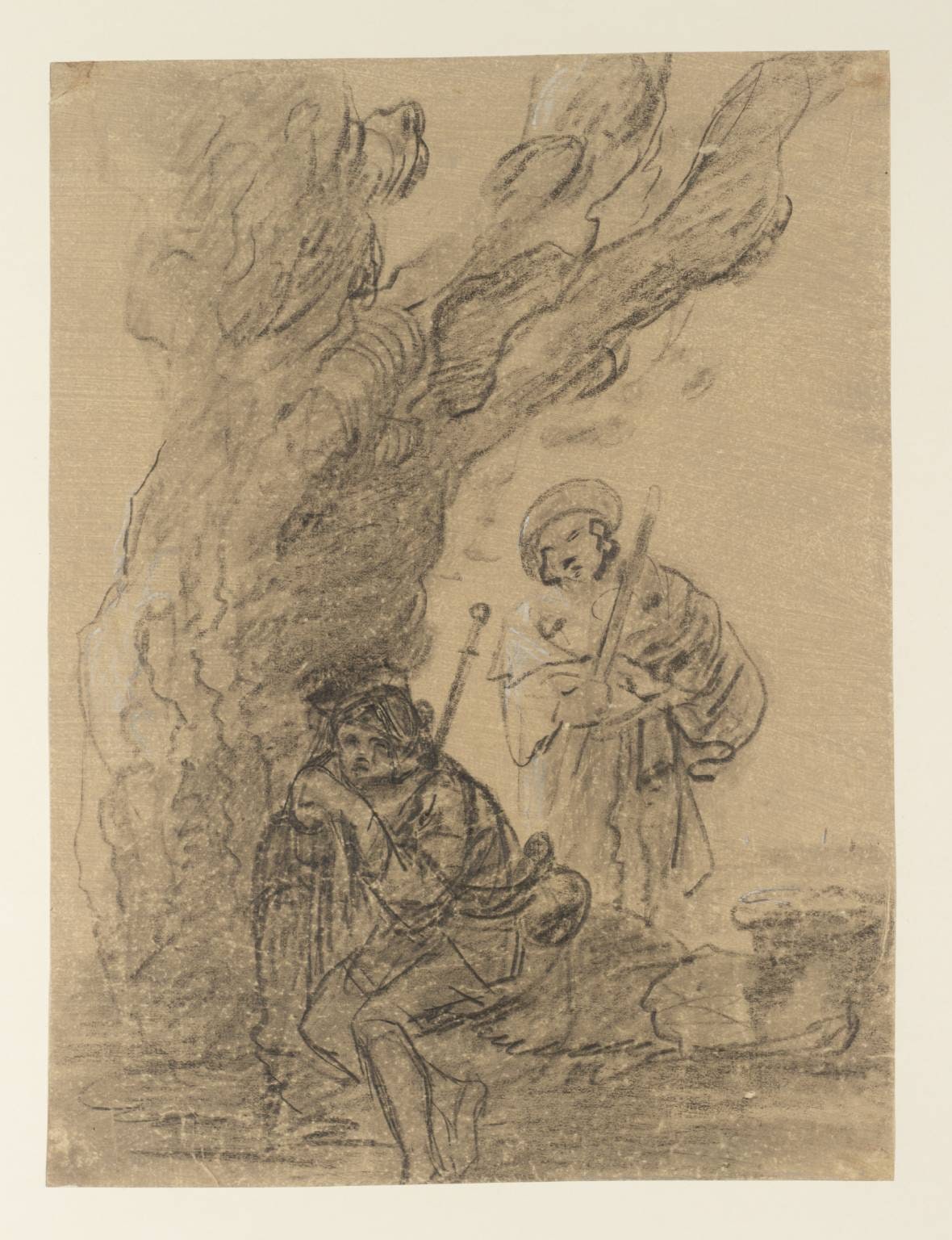Two Peasants under a Tree