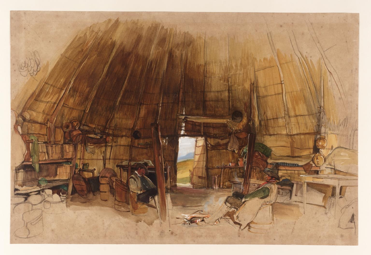 Interior of a Hut in Italy