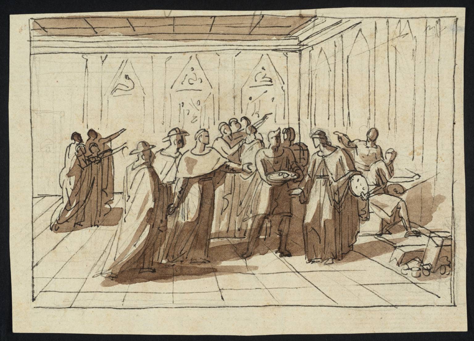 [title not known] Verso: Group Figure Study or Compositional Sketch