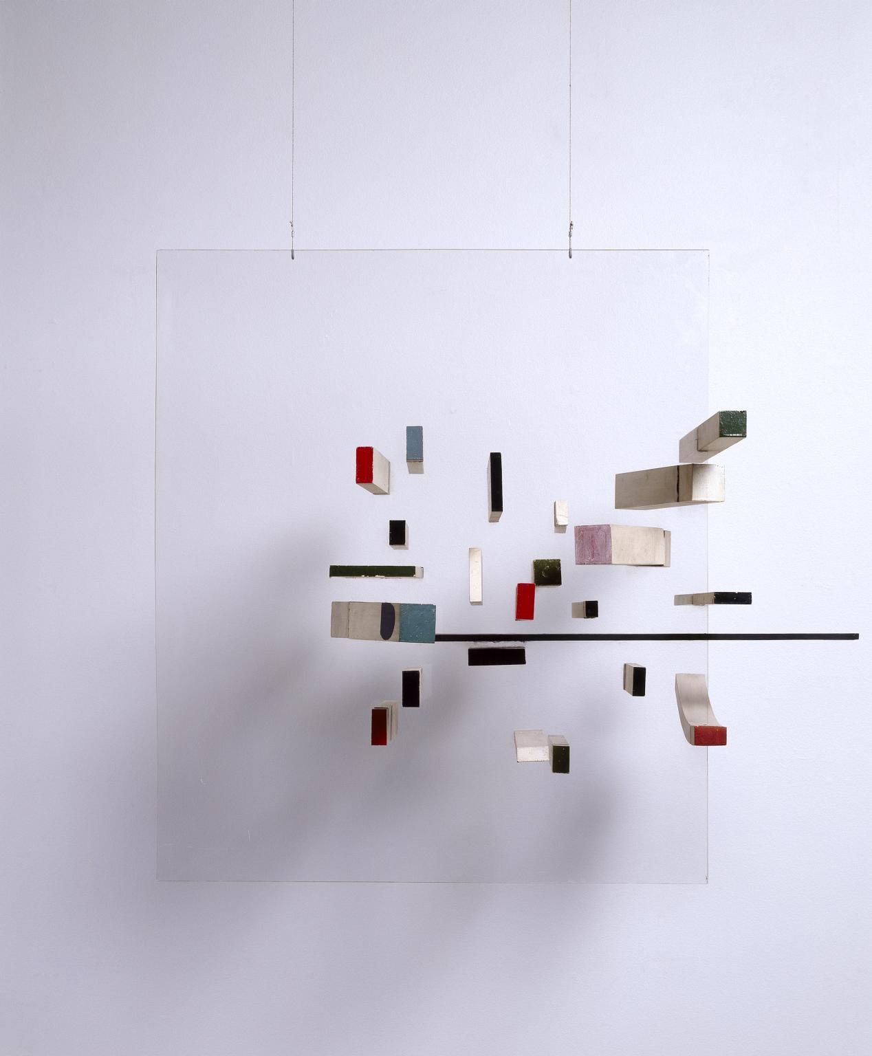 Abstract in White, Green, Black, Blue, Red, Grey and Pink