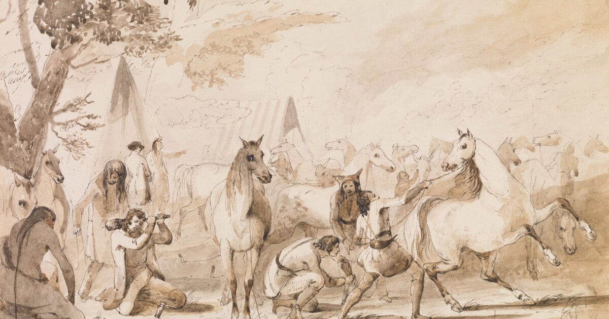 Picketing the Horses - At Evening