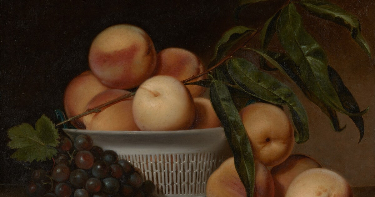 Peaches and Grapes in a Chinese Export Basket