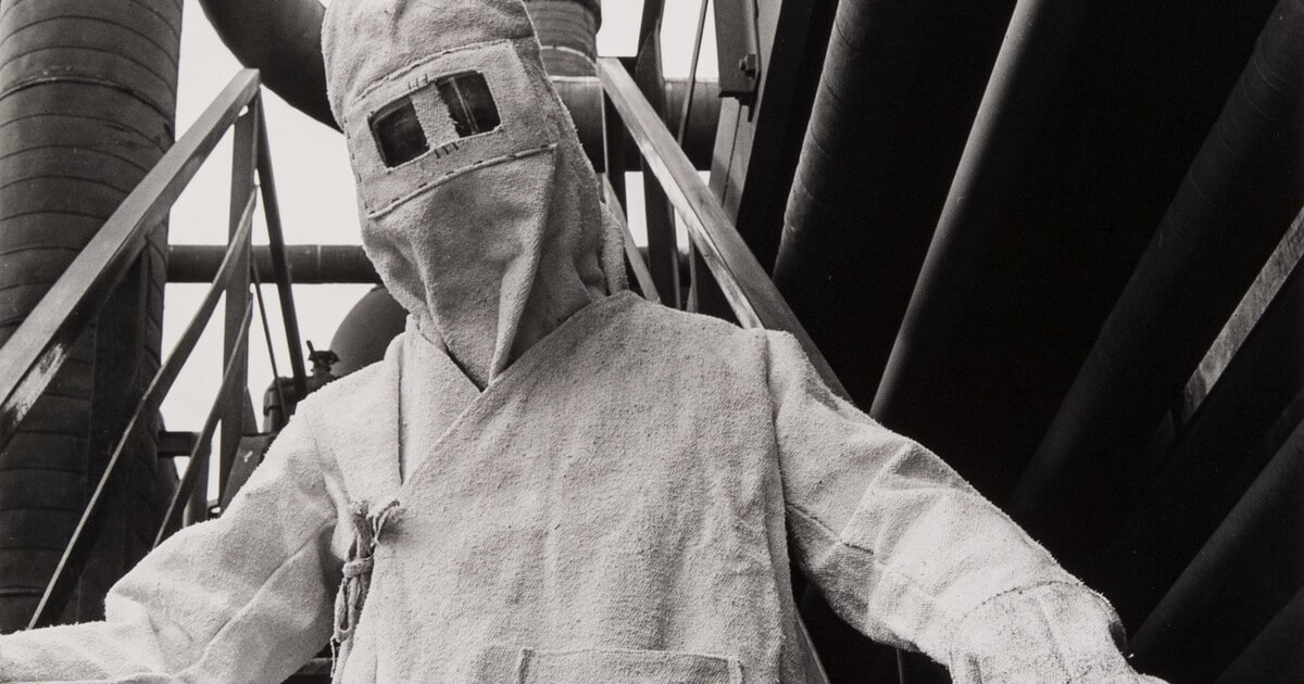Asbestos Suit Such As is Worn for Hot Work. Baytown, Texas