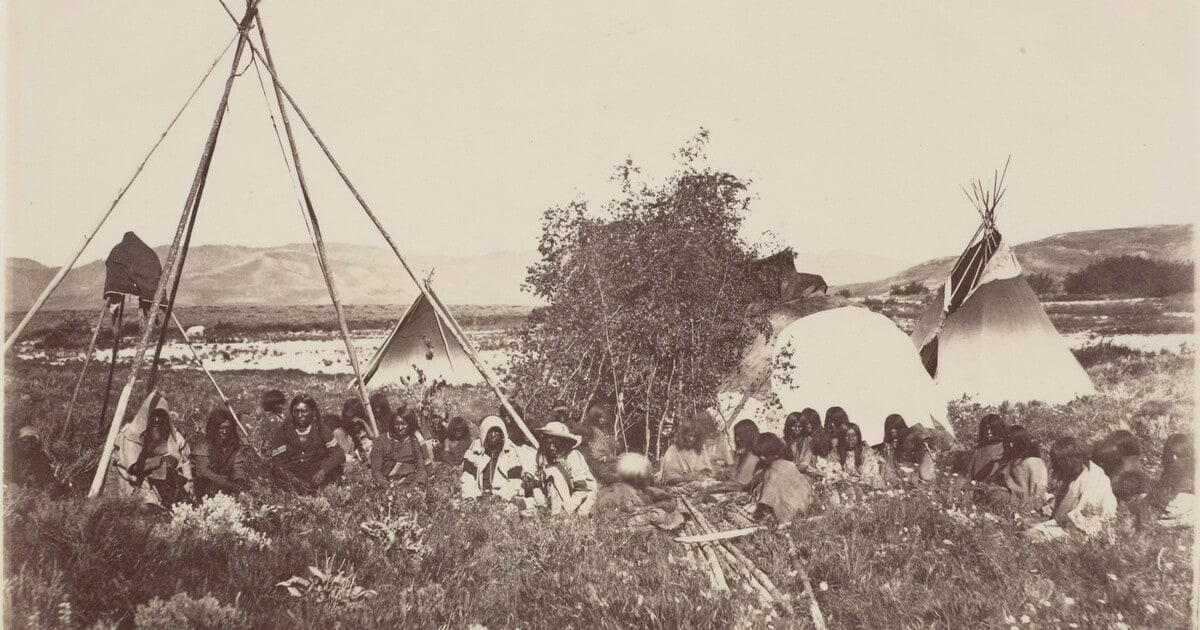 Encampment of Snake Indians near Formation Springs, Idaho