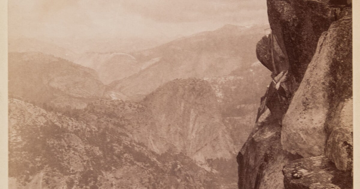 Overhanging Rock. At Glacier Point, 3200 Feet