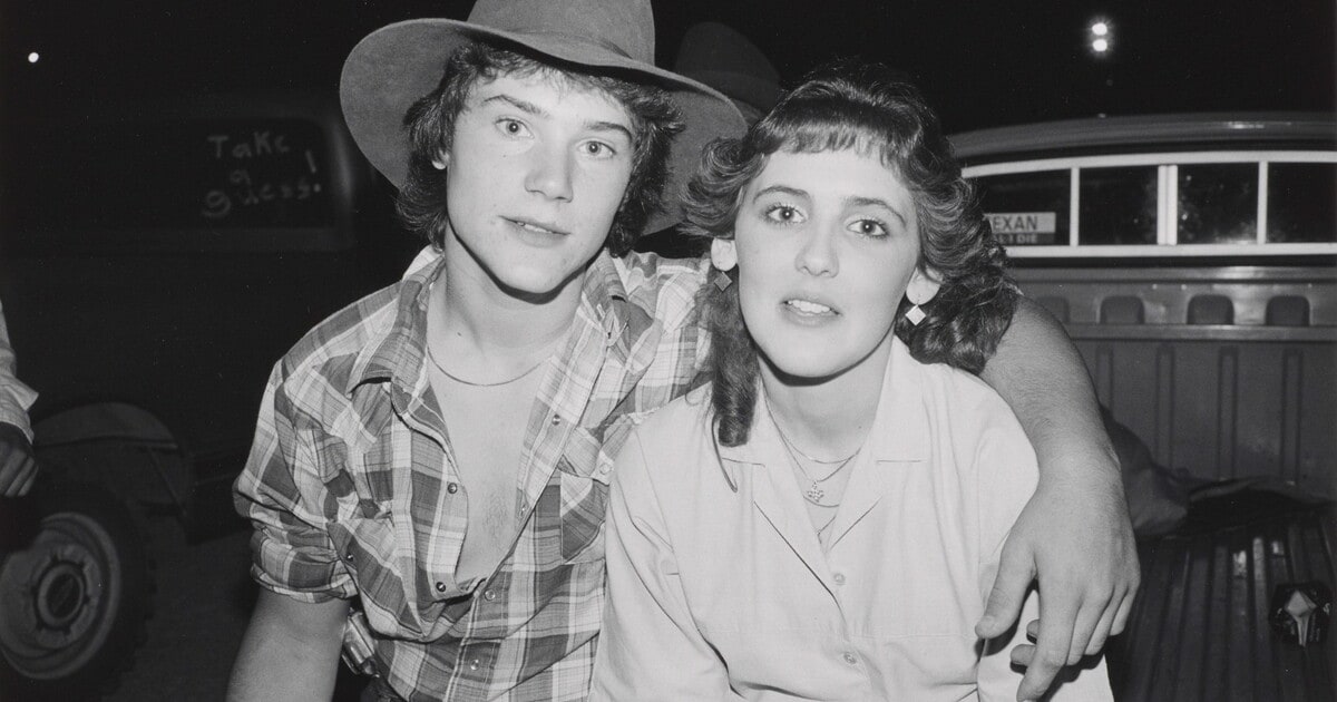Young Couple, High School Rodeo, Alta Vista Arena, Near Fort Worth, TX 1985