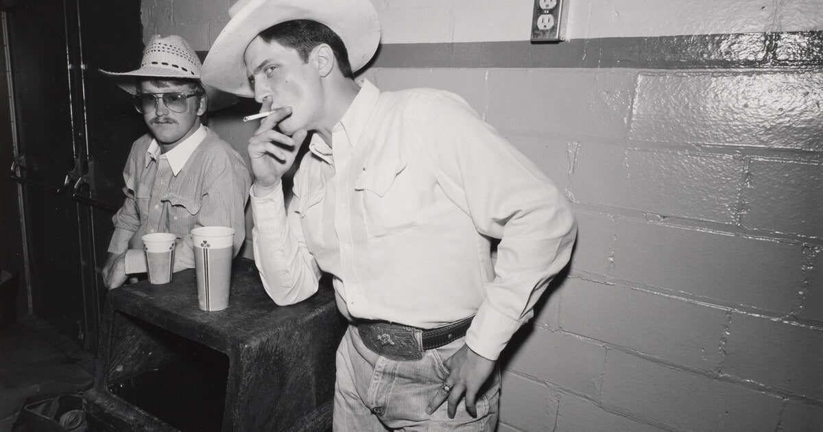Man Smoking, High School Rodeo Finals, Will Rogers Arena, Fort Worth, Texas, 1985