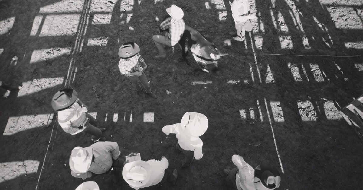 Chute-Dogging, High School Rodeo, Azle, Texas, 1985