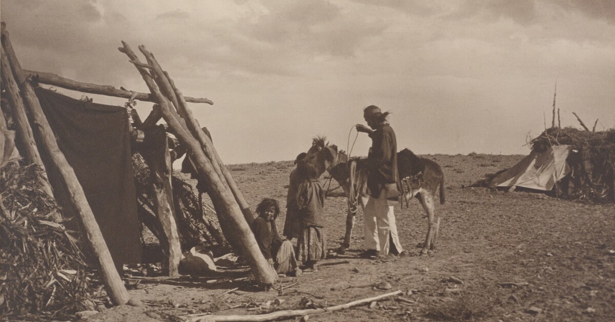 Navajo Indians at Home on the Painted Desert, Arizona