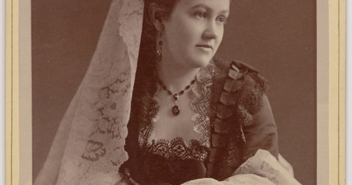 [Portrait of woman wearing veil]