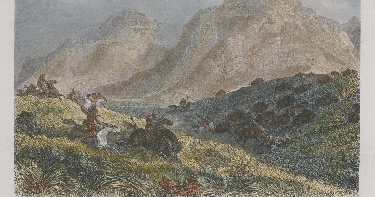 Chasse Aux Bisons dans les Savanes de L'Ouest (États-Unis)