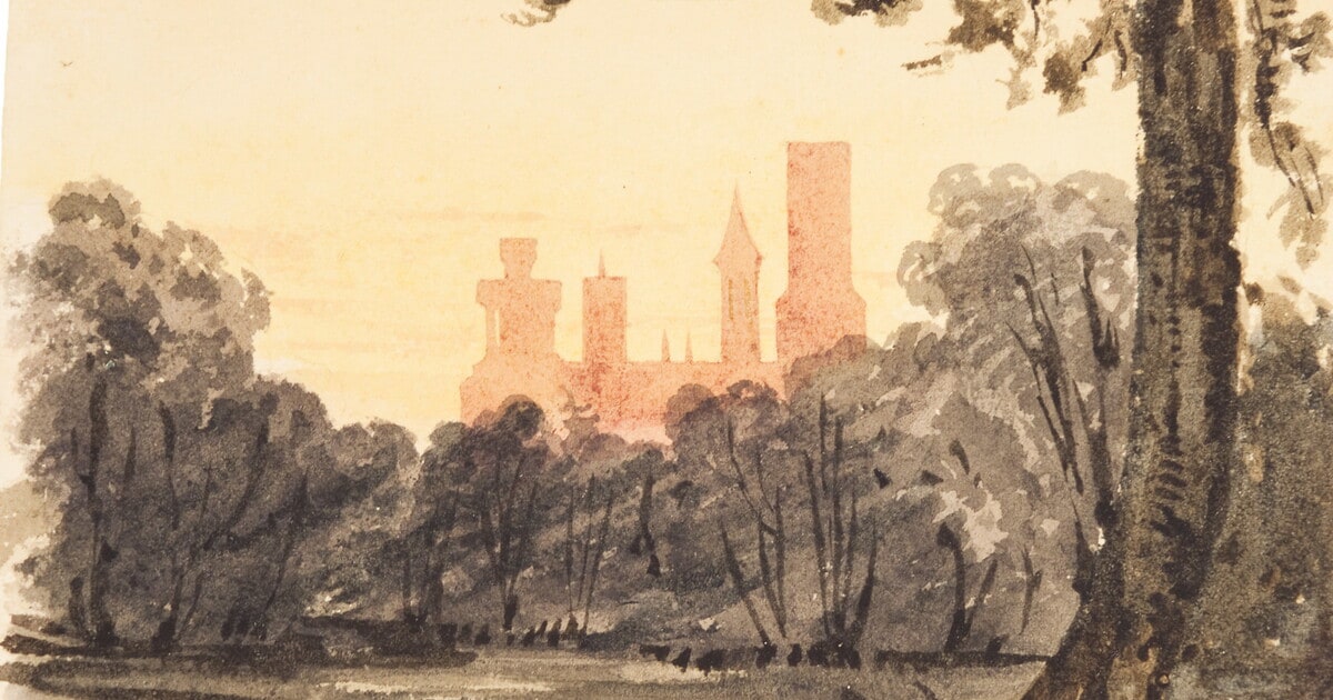 Smithsonian Institute from Capitol Grounds, Sept. 1852