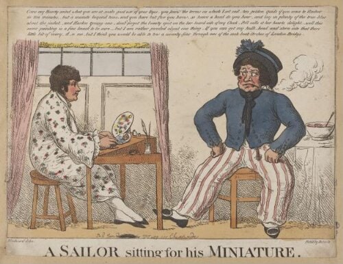 A sailor sitting for his minature