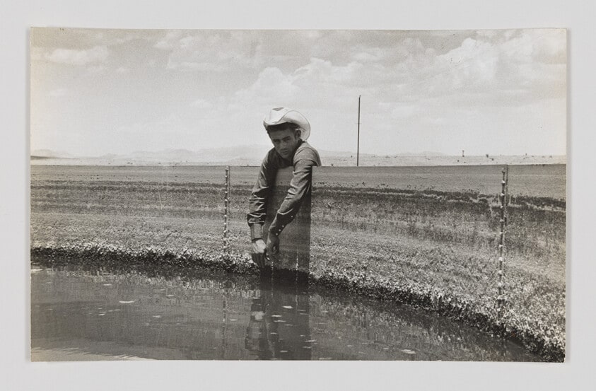 James Dean, during the filming of Giant