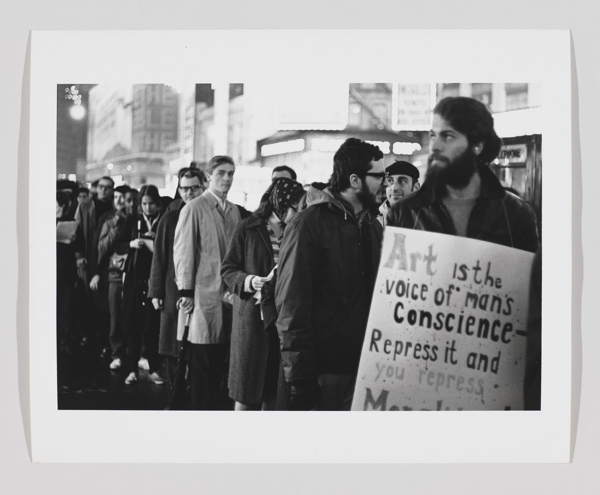 March for Freedom of Expression, New York, Protesters in a Line